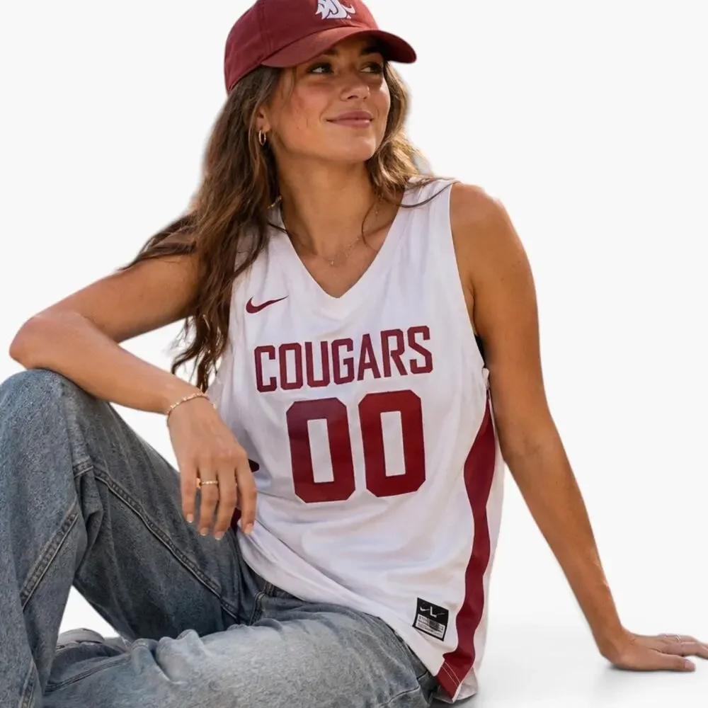 Nike Washington State Cougars Basketball Jersey NWT Womens L White Dri-FIT WSU